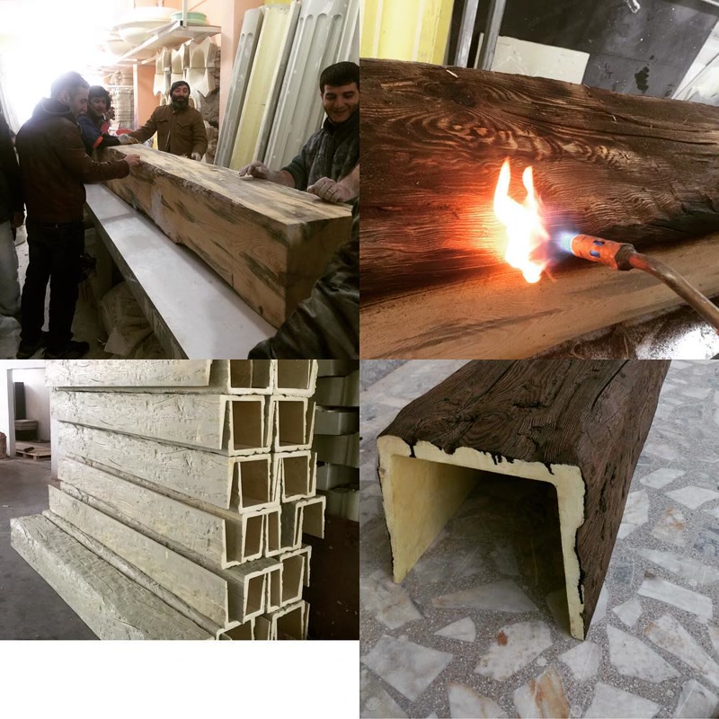 Producția grinzilor decorative din poliuretan imitație lemn