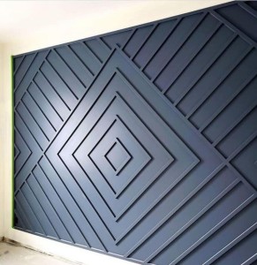 Geometrik Formlu Modern Antrasit Duvar Paneli Tasarımı