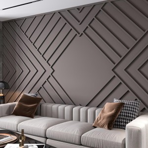 Geometrik Mat Duvar Panelleri ile Sofistike Salon Tasarımı
