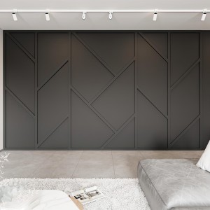 Antrasit Modern Geometrik Duvar Panelleme Tasarımı
