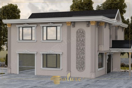 Neoklasik Villa Dış Cephe Tasarımında Poliüretan Rölyef ve Sütun Uygulaması