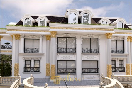 Neoklasik Villa Mimarisi: Altın Varaklı Poliüretan Sütun ve Söve Tasarımı
