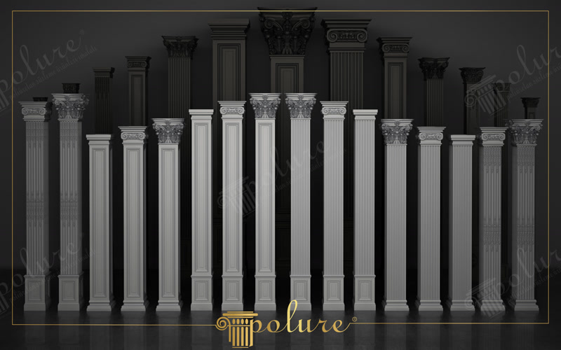 Lesene subțiri din poliuretan cu capiteluri decorative