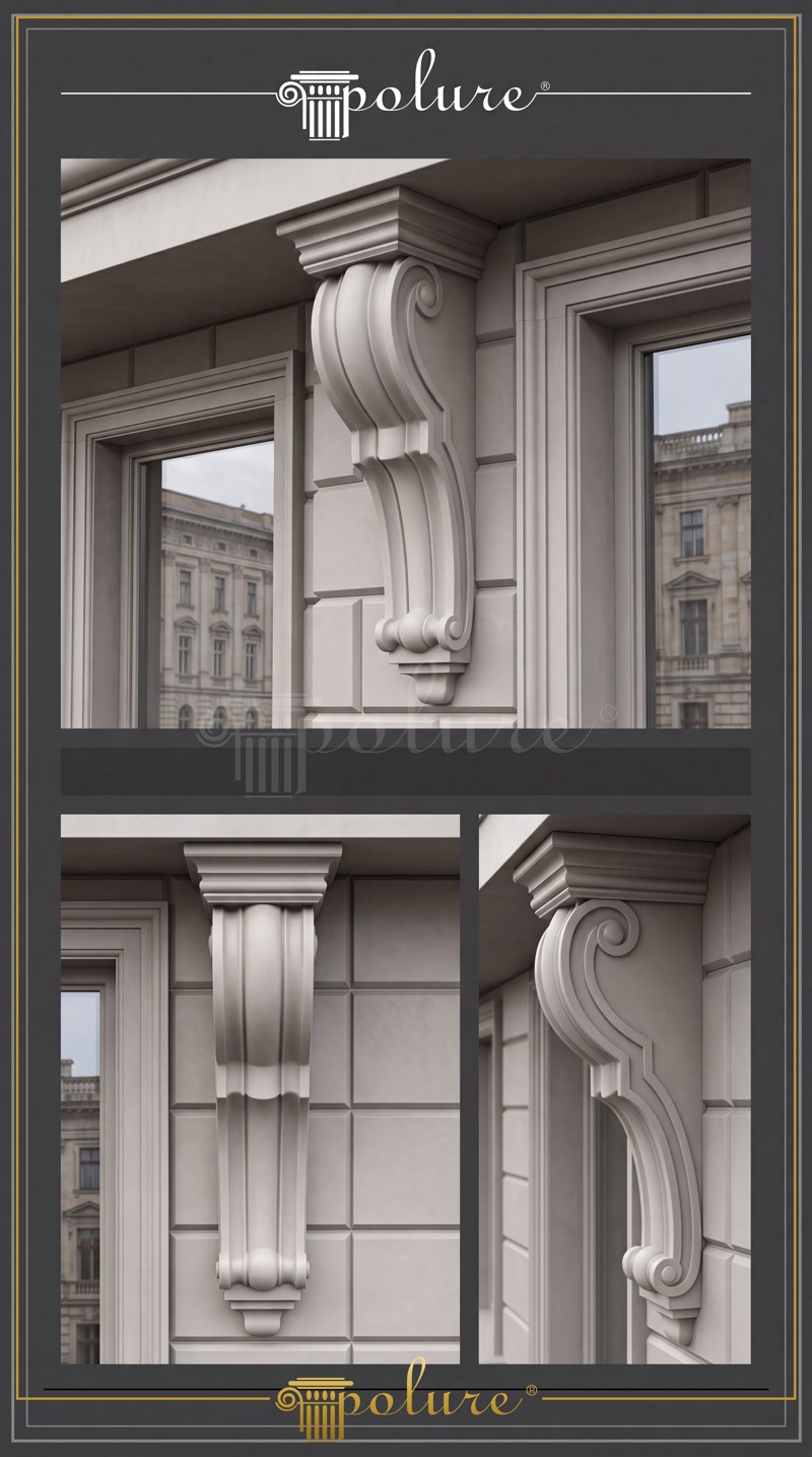 Trei console de fațadă simple, prezentare pe render