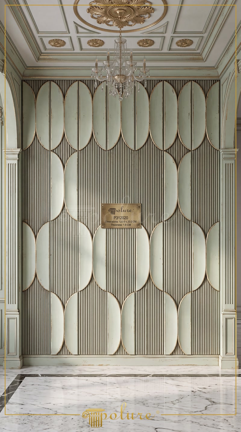 Perete decorativ poliuretan model oval cu rozete de tavan