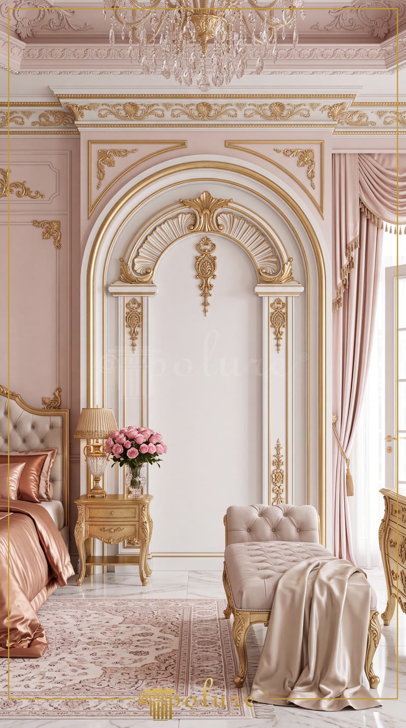 Decor Nisa Dormitor din Profil Poliuretan si Keder Decorativ