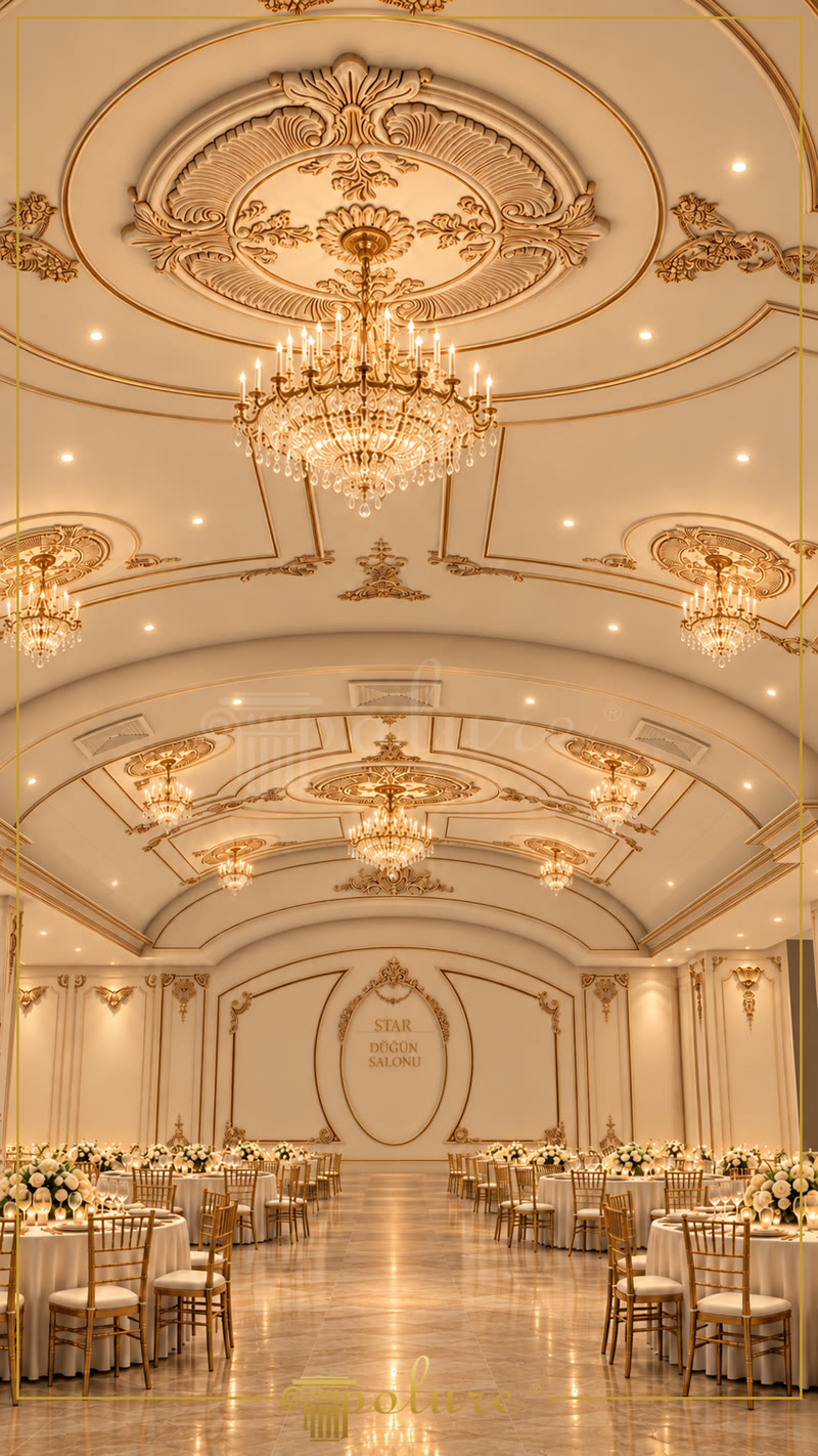 Poliüretan Decor pentru Tavanul unui Salon de Nuntă