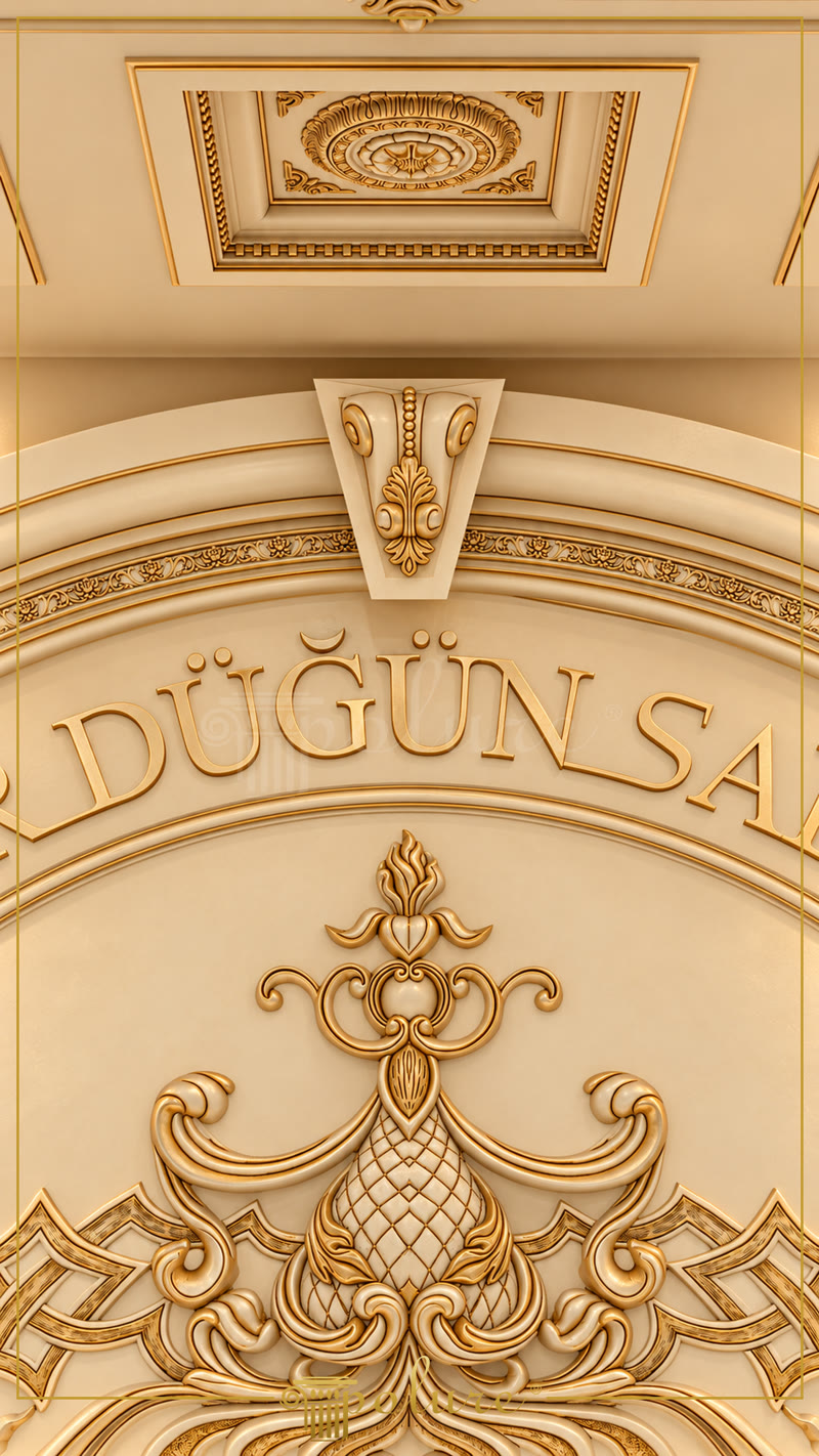 Poliüretan pentru plafon cu medalion decorativ clasic