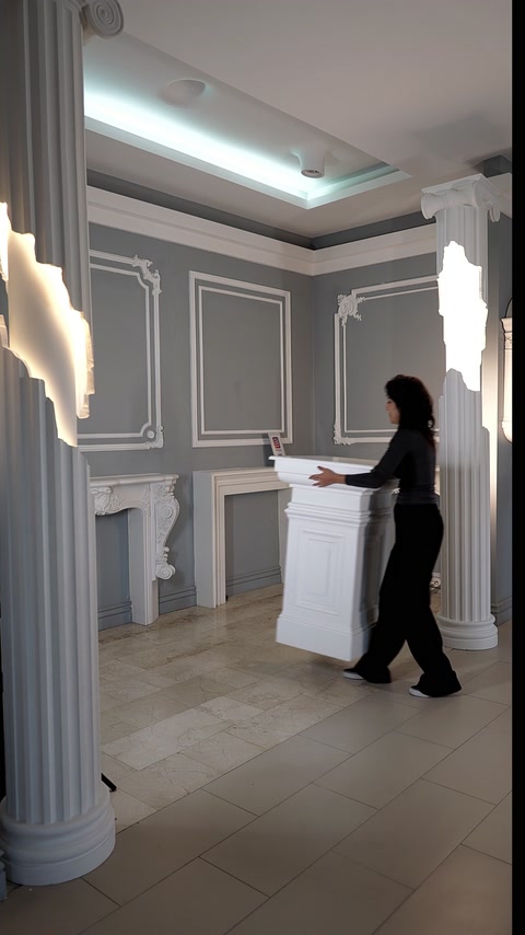 Socluri decorative și coloane romane scurte din poliuretan