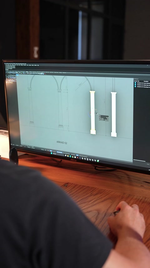 Proiectarea unei arcade cu coloane de 20 cm și capiteluri | Partea 1/3