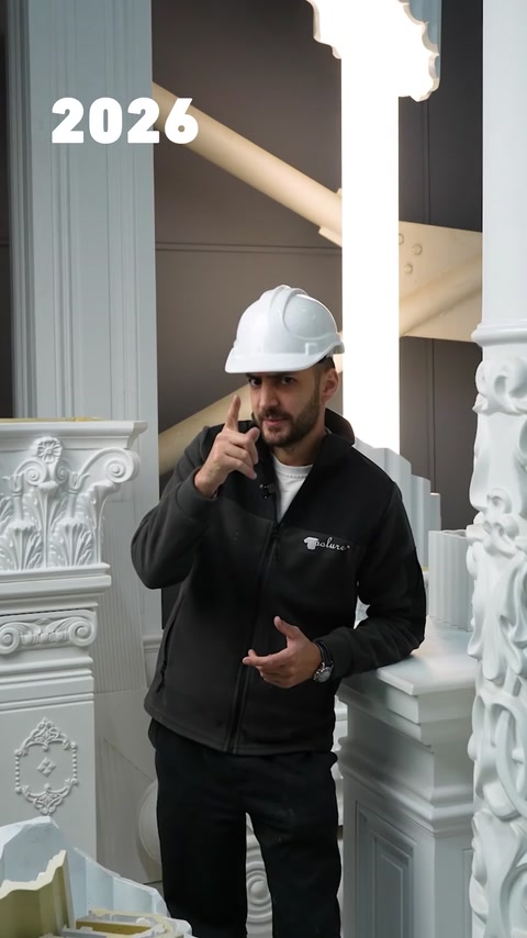 Specialistul prezintă profile și elemente ornamentale într-un spațiu de expunere