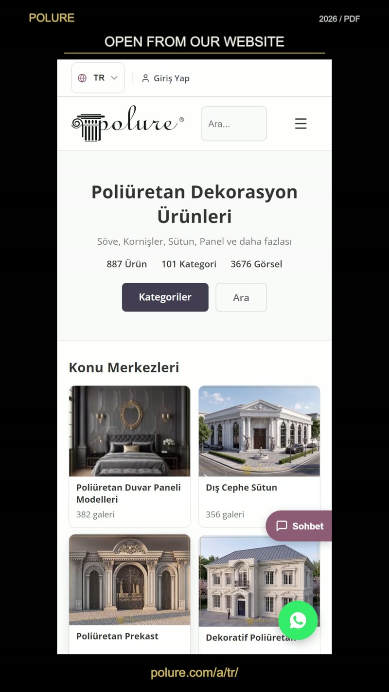 Catalogul PDF Polure 2026: versiuni mobil și desktop, coloane decorative