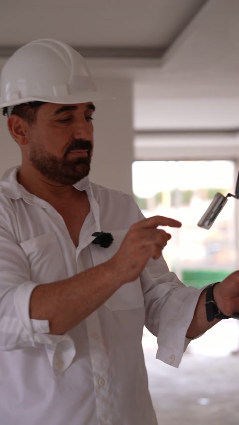 Operatorul demonstrează un scanner portabil pentru capturarea formelor interioare.