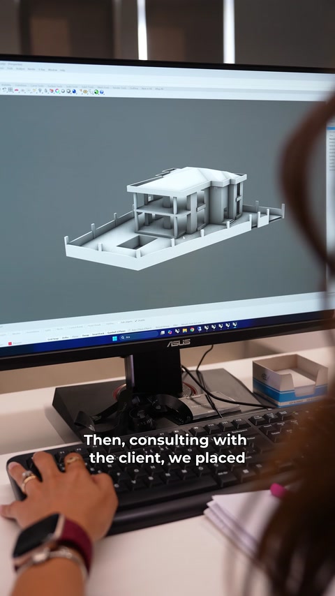 Modelul solid reproduce structura pe niveluri a clădirii existente.