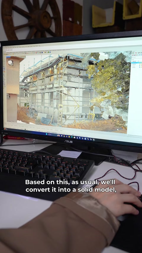 Scanarea vilei este pregătită pentru transformarea în model solid