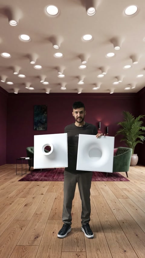Ambele modele decorative sunt expuse frontal într-un salon elegant amenajat.