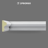 Bordură Plată din Poliuretan 240 cm, Profil 6x3 cm