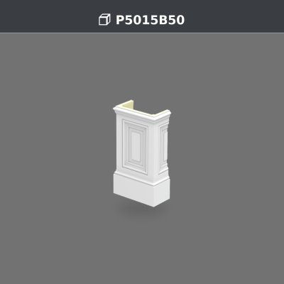 P5015B50 Bază decorativă pentru pilastru 8x17x30 cm din poliuretan, fotografie produs