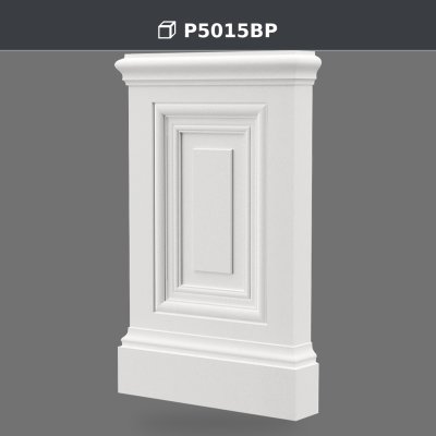 P5015BP Bază Decorativă pentru Pilastru din Poliuretan 4x17x30 cm, fotografie produs