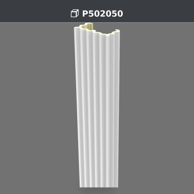P502050 Pilastru decorativ canelat 10x20x240 cm din poliuretan, fotografie produs