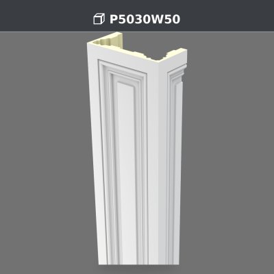 P5030W50 Pilastru decorativ din poliuretan 15x30x240 cm pentru coloane, fotografie produs