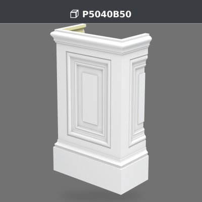 P5040B50 Bază de pilastru 23x45x75 cm din poliuretan decorativ, fotografie produs