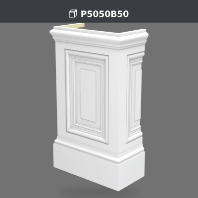 P5050B50 Soclu Decorativ pentru Pilastru din Poliuretan 28x55x94 cm, fotografie produs