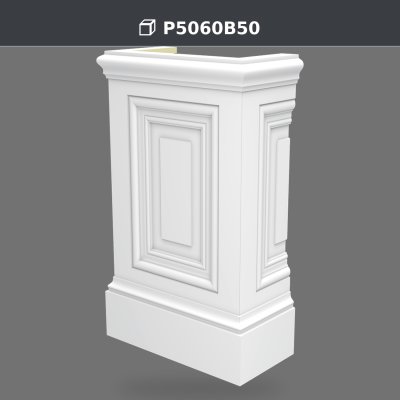 P5060B50 Baza pilastrului 33x66x109 cm, material decorativ din poliuretan, fotografie produs