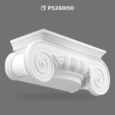 Capitel Decorativ de Semicoloană Ionică din Poliuretan