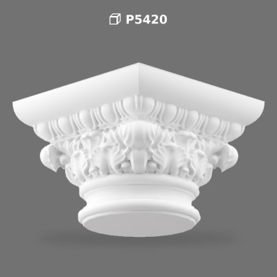 Capitel Decorativ din Poliuretan pentru Coloane Clasice
