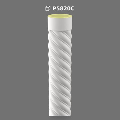 Stâlp Decorativ din Poliuretan P5820C cu Model Torsadat