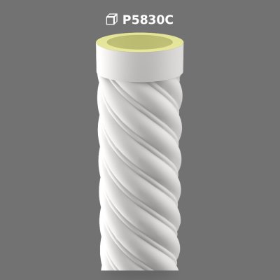 Coloană Decorativă din Poliuretan cu Design Spiralat