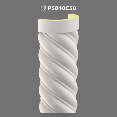 Semicoloană Decorativă din Poliuretan cu Model Spiralat