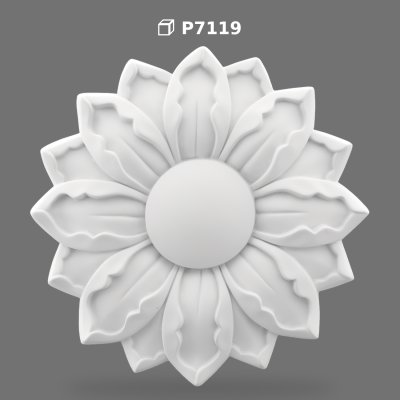 Rozetă Decorativă de Tavan din Poliuretan cu Design Floral