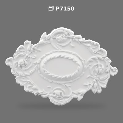 Medalion Decorativ Oval din Poliüretan pentru Tavan