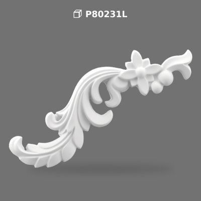 Ornament Decorativ din Poliuretan P80231L pentru Perete și Mobilă