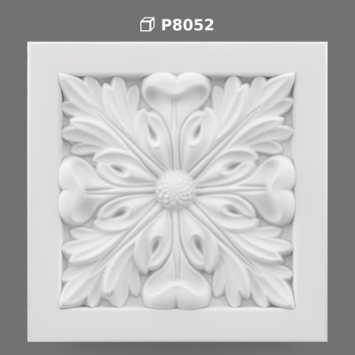 Ornament Pătrat din Poliuretan pentru Decorarea Pereților