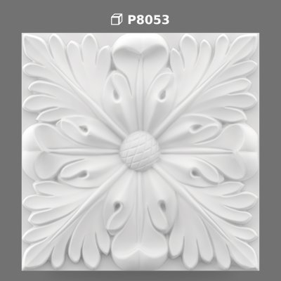 Ornament Decorativ Pătrat din Poliuretan pentru Tavan și Pereți