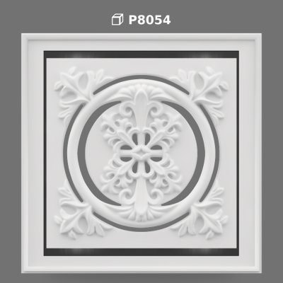 Ornament Decorativ Pătrat din Poliuretan pentru Perete și Mobilă