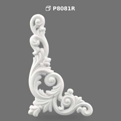 Ornament Decorativ de Colț Dreapta din Poliuretan