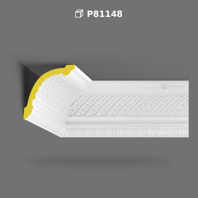 Cornișă din Poliuretan Decorativă cu Modele Geometrice
