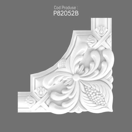P82052B Corner arm wall with decorative pattern in polyurethane