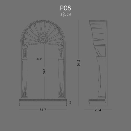 P08 Decorative Polyurethane Corner Niche Designs, Niche Decors