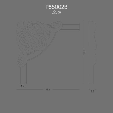 P85002B Wall bracket with decorative polyurethane patterns