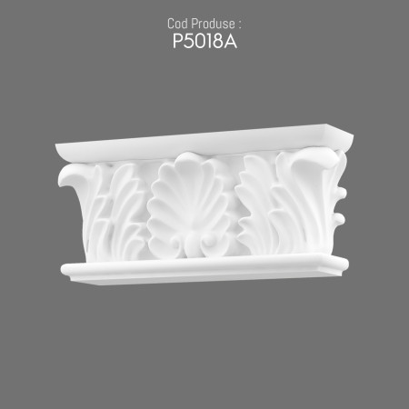 P5018A Polyurethane column with Byzantine, Roman, Greek pattern, decorative column and capital patterns in polyurethane.