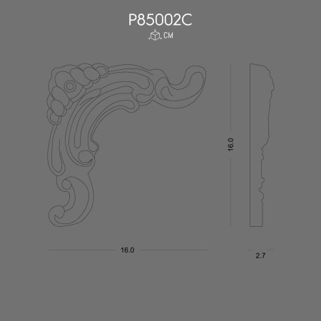 P85002C Corner models for decorative polyurethane wall arm