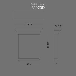 P5020M Polyurethane pole. Decorative polyurethane pilaster.