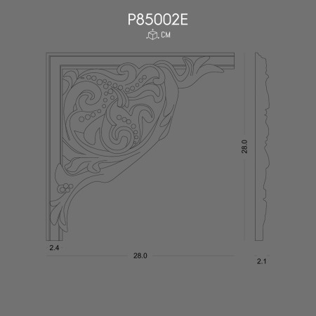 P85002E Decorative corner for polyurethane wall bracket