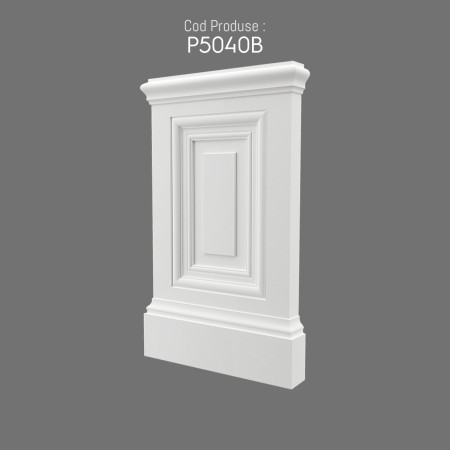 P5040B Polyurethane column with Byzantine, Roman, Greek pattern, decorative column and capital patterns in polyurethane.