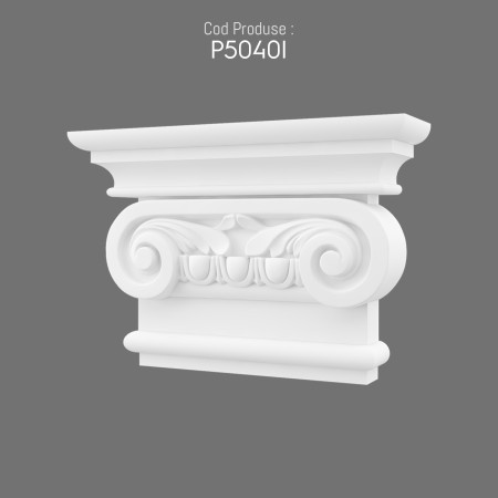 P5040I Polyurethane column with Byzantine, Roman, Greek pattern, decorative column and capital patterns in polyurethane.